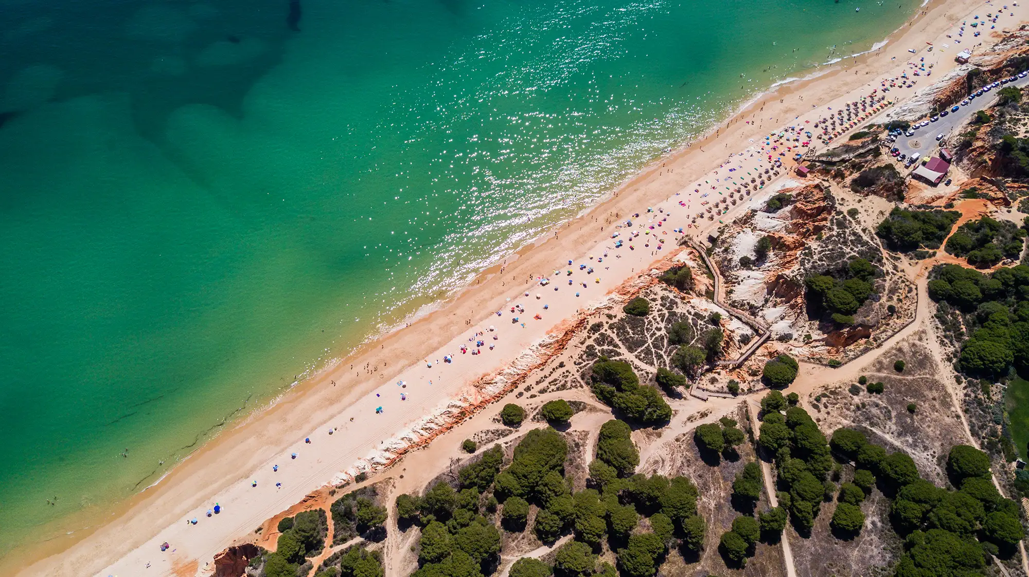 Aerial view of Praia da Falésia, Algarve